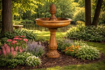 Tall Pedestal Pineapple Concrete Water Fountain